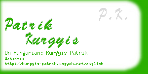 patrik kurgyis business card